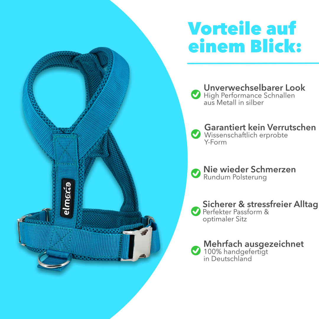 Windhundgeschirr PRO "Tropical Aqua"