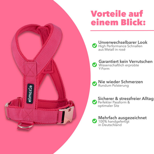 Windhundgeschirr PRO "Flamingo Pink"