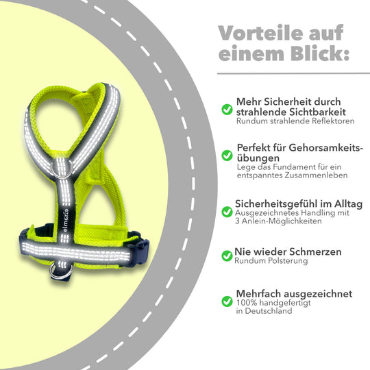 Windhundgeschirr REFLEX Welpe/Windspiel "Yellow"