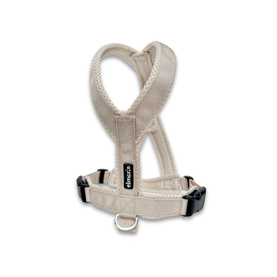 Windhundgeschirr gepolstert Geschirr für Windspiele und Windhund Welpen in hellbeige