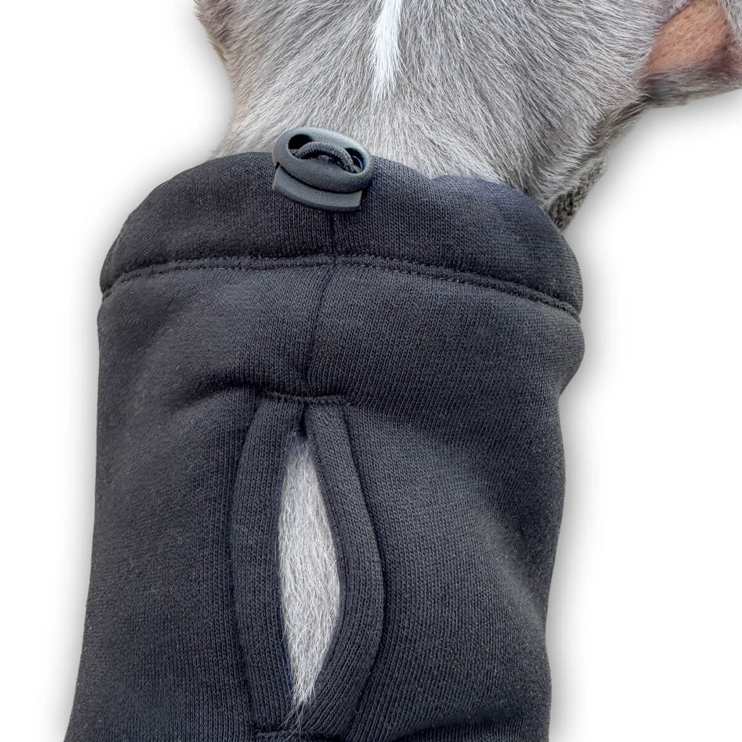 Windhund Pullover in schwarz Pullover für Windhunde, Whippet, Galgo, Podenco, Greyhound Kragenschlitz