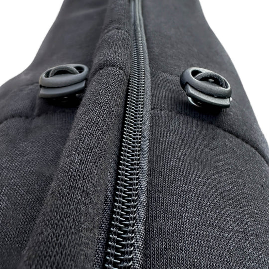 Windhund Pullover Overall in schwarz Pullover für Windhunde, Whippet, Galgo, Podenco, Greyhound Reisverschluss auf dem Rücken