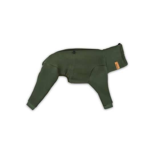 Windhund Winterpullover Overall in khaki Pullover für italienische Winspiele und Whippet Welpen